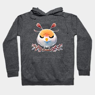 Cute Bird on the snowy branch Hoodie